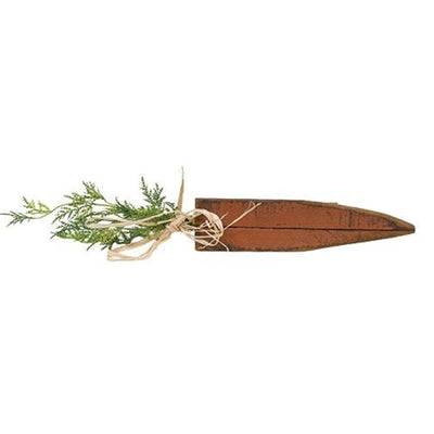 Rustic Wide Lath Wooden Carrot 11.5" Long