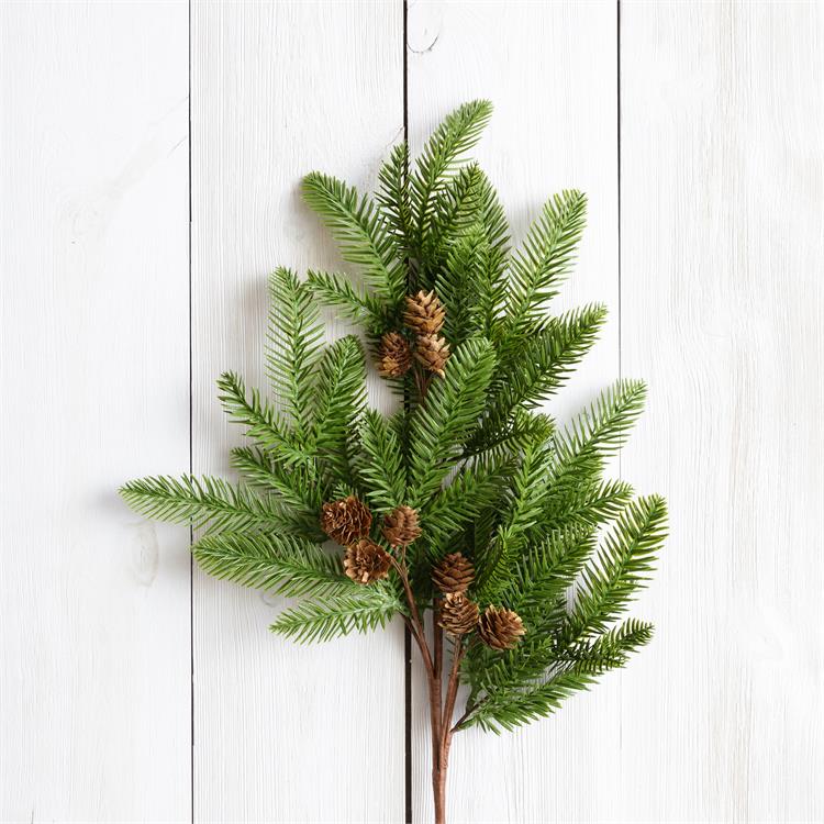Pine Spray With Cones Faux Branch