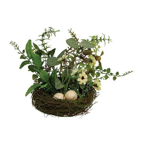 Nature's Gems Faux Floral and Foliage 4" Bird Nest