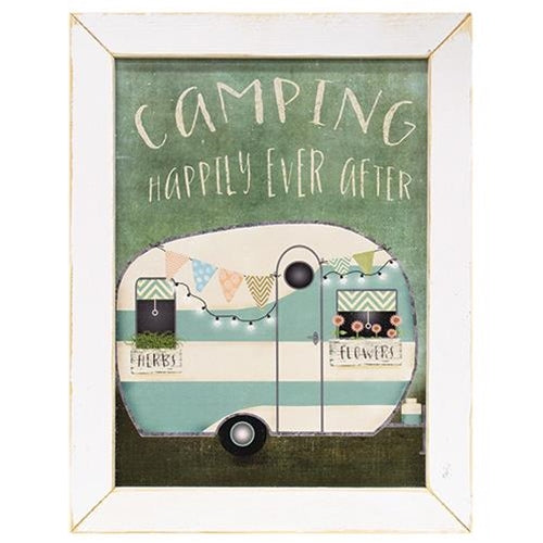 Retro Camping Happily Ever After Framed Print