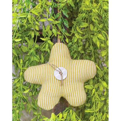 💙 Yellow Striped Button Center Flower Ornament