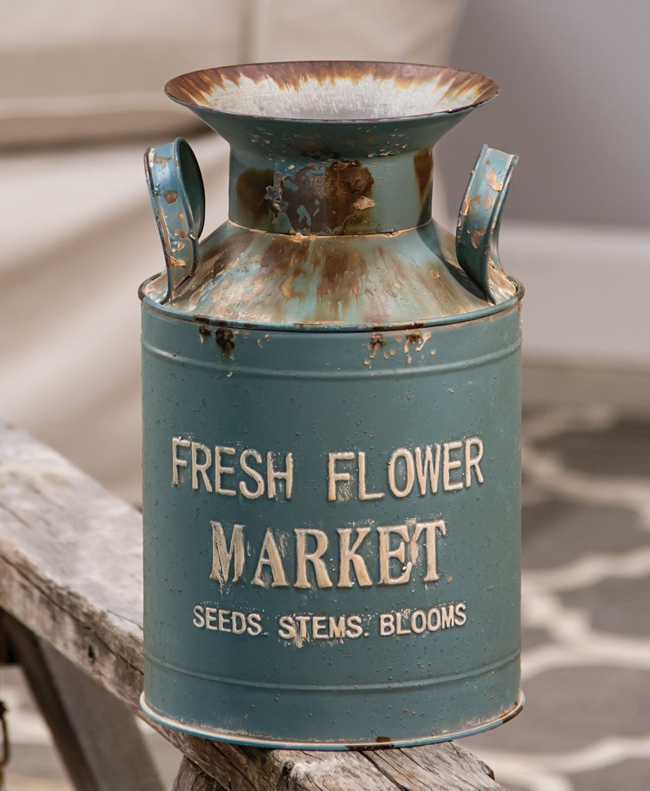 Vintage-style Fresh Flower Market Milk Can