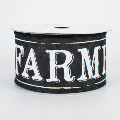 Farmhouse Black & White Ribbon 2.5" x 10 yds