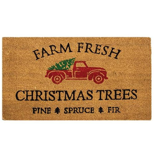 Farm Fresh Christmas Trees Door Mat