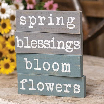💙 Set of 4 Spring Blessings Flowers Bloom Mini Blocks