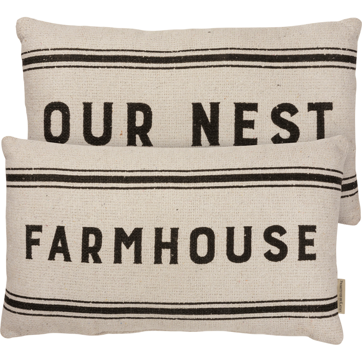 Double Sided Our Nest Farmhouse Throw Pillow