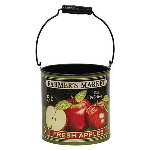 Set of 2 Retro Label Apple Buckets