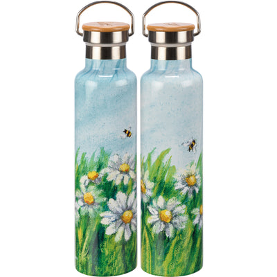 Daisies and Bees Insulated Bottle for hot and cold beverages