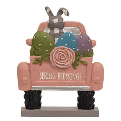 Spring Blessings Resin Truck With Easter Eggs Small Figure