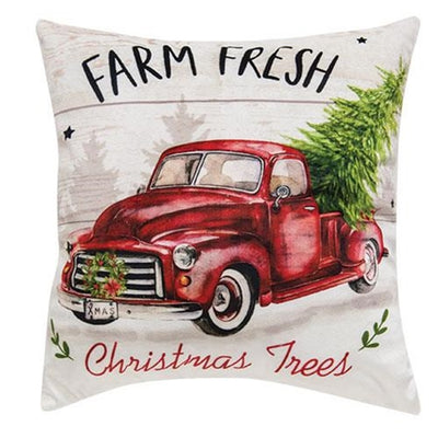 Farm Fresh Christmas Trees Truck 8" Small Pillow