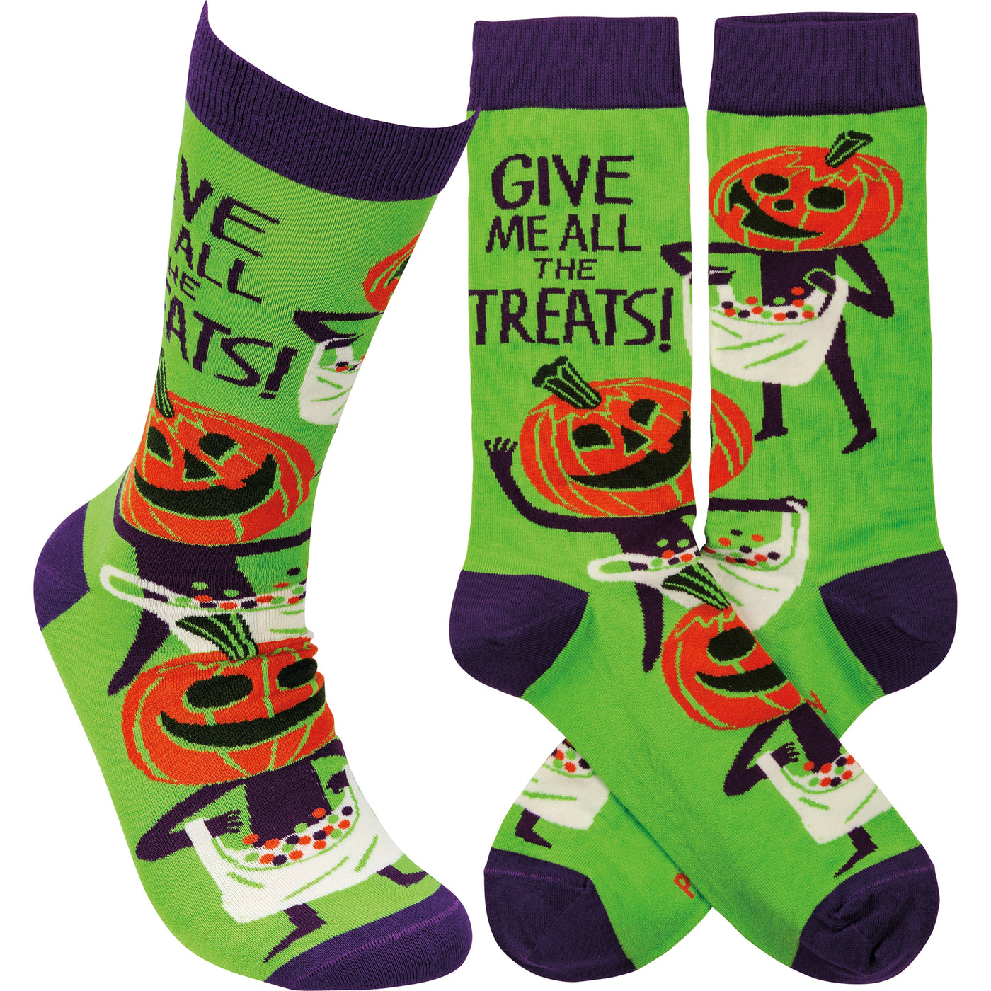 Give Me All The Treats Halloween Unisex Fun Socks