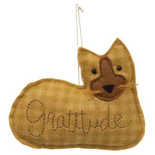 Gratitude Cat Fabric Ornament