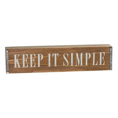 💙 Keep It Simple Wood & Metal Table Sign
