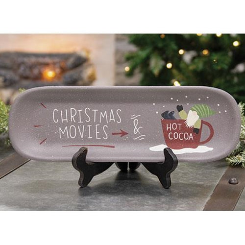 💙 Christmas Movies & Hot Cocoa Wooden Tray