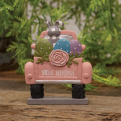 Spring Blessings Resin Truck With Easter Eggs Small Figure