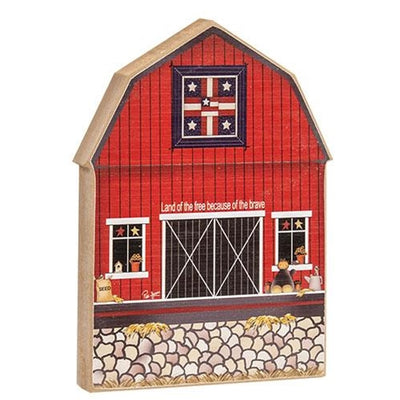 Land of the Free Chunky Red Barn Sitter