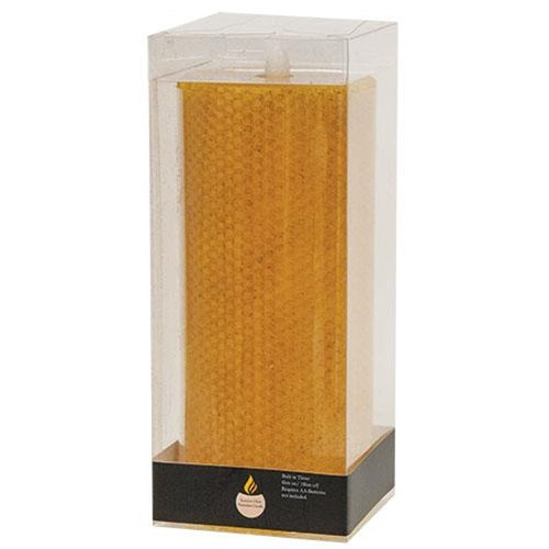 Honeycomb LED Pillar Candle 7" H x 3" W
