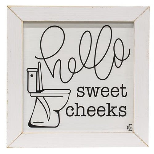 Hello Sweet Cheeks Bathroom Framed Print