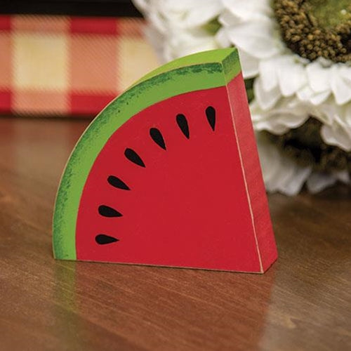 💙 Chunky Watermelon Wedge Wooden Sitter