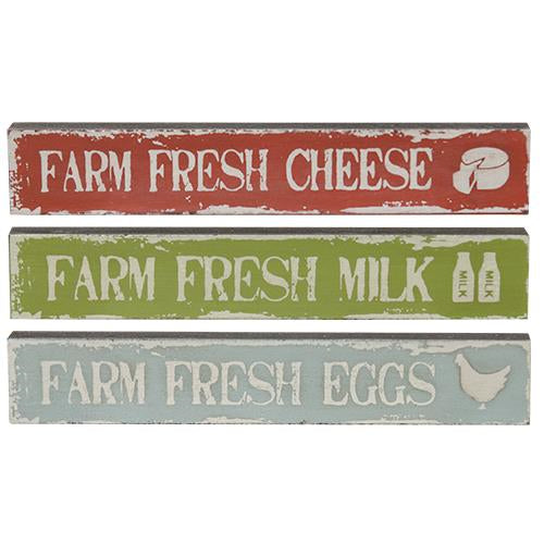 Set of 3 Farm Fresh Cheese Milk & Eggs Mini Sticks