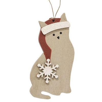 💙 Snowflake Cat Wooden Ornament