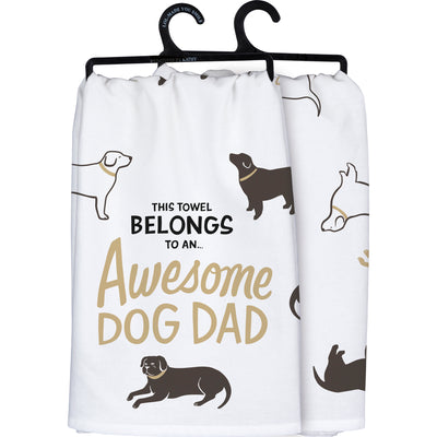 This Towel Belongs To An Awesome Dog Dad Kitchen Towel