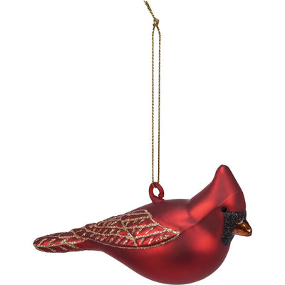 💙 Cardinal Glitter Wings Glass Ornament