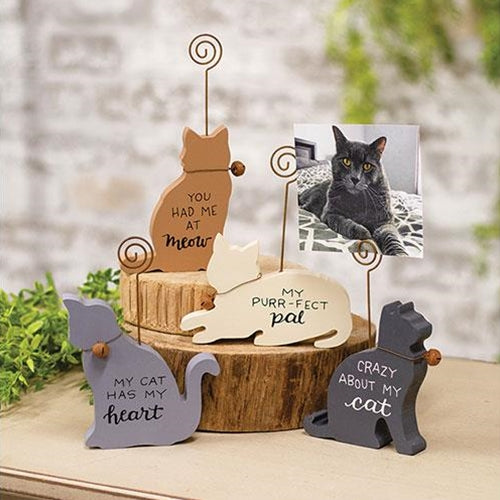 Set of 4 My Cat Has My Heart & More Sentiments Photo Holders