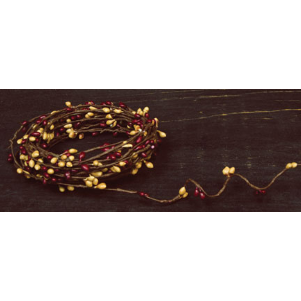 💙 Burgundy and Gold Pip Berries 18 ft Faux String Garland