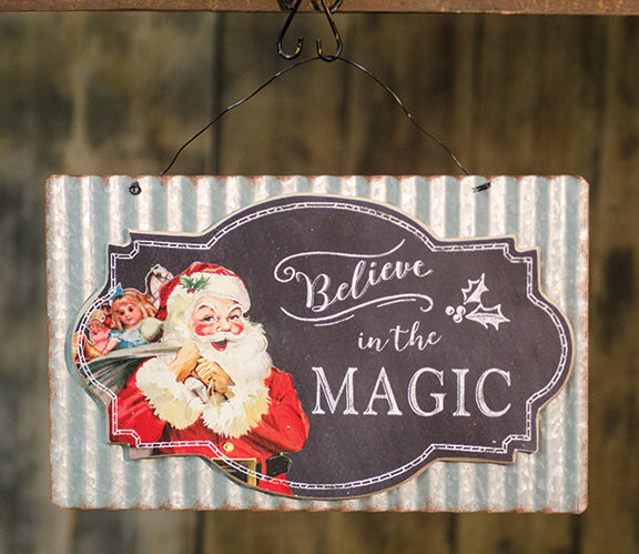 Believe in the Magic Santa Corrugated Sign