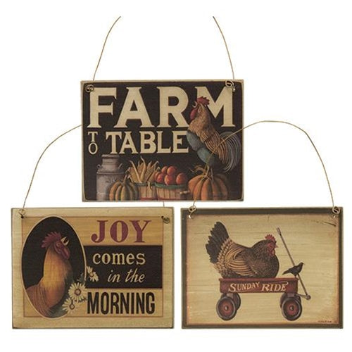 Set of Three Farm to Table Ornament