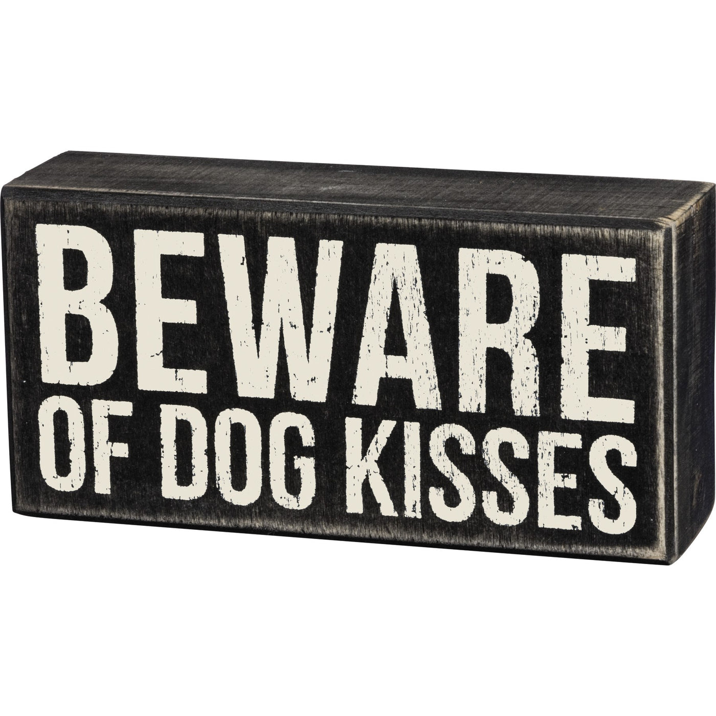 💙 Beware of Dog Kisses Wooden Box Sign