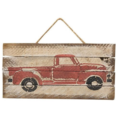 🎄Surprise Me Sale 🤭 💙 Red Truck Hanging Lath Wall Art