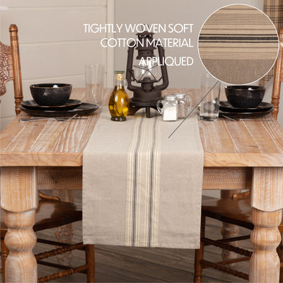 Sawyer Mill Charcoal Stripe Table Runner 13" x 48"