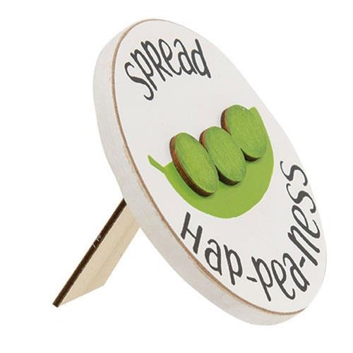 Set of 2 Veggie Puns Beets and Peas Mini Round Easel Signs