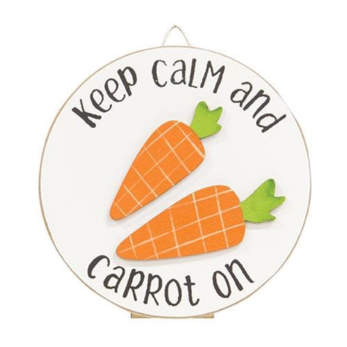 Set of 2 Veggie Puns Corn & Carrots Mini Round Easel Signs