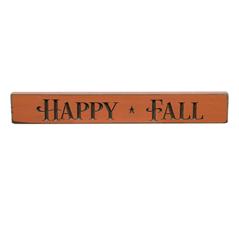 💙 Happy Fall Engraved 12" Orange Block Sign