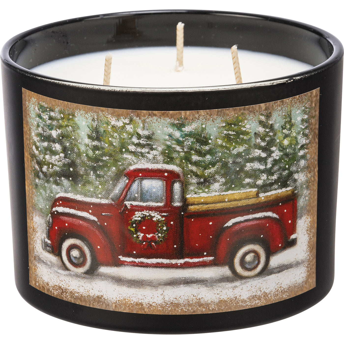 Red Truck Spruce Scented Christmas 14 oz Jar Candle