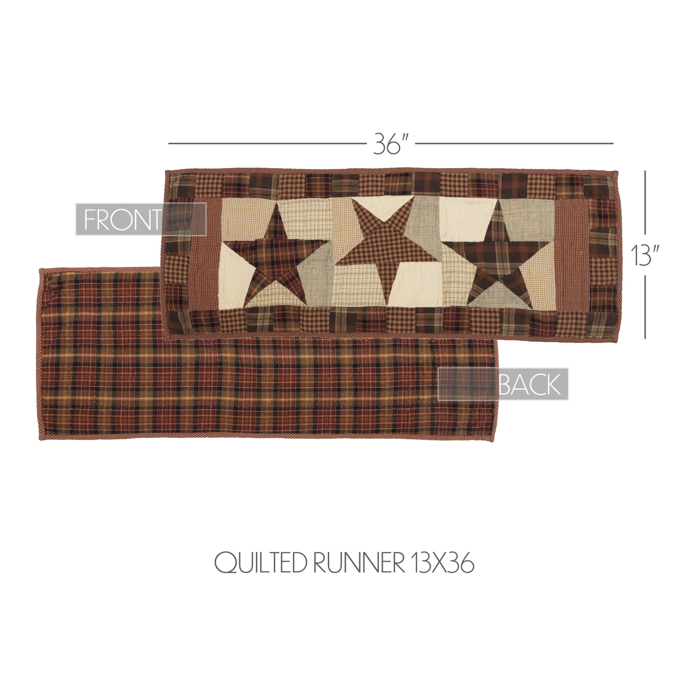 Abilene Star Quilted Table Runner 13" x 36"