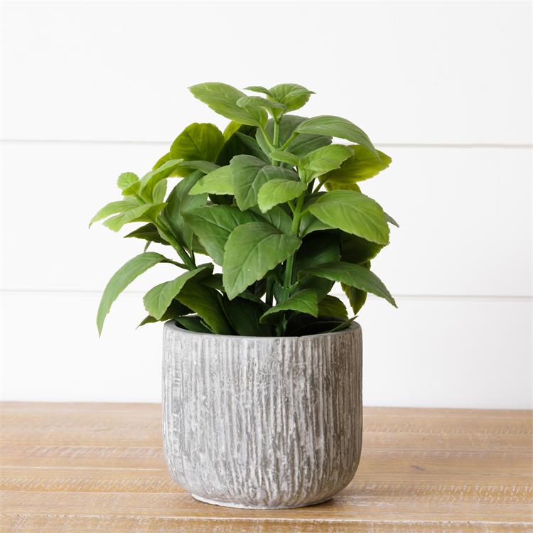 Mint Plant Faux Foliage Potted Plant 10" H