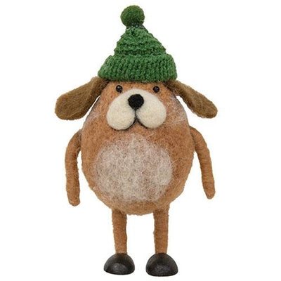 Friendly Dog with Green Hat Ornament