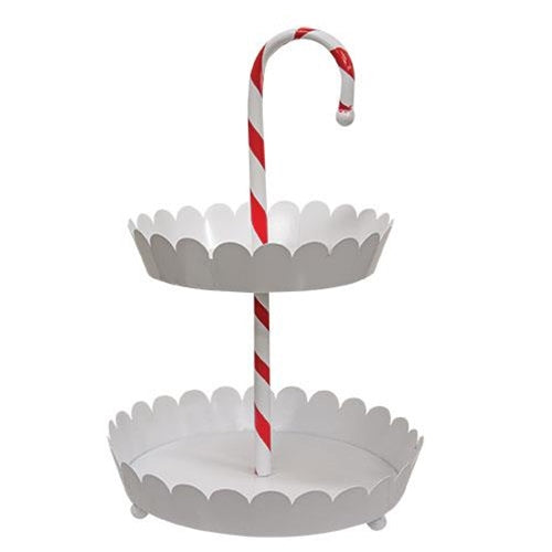 💙 Candy Cane Two-Tiered Tray 19" H