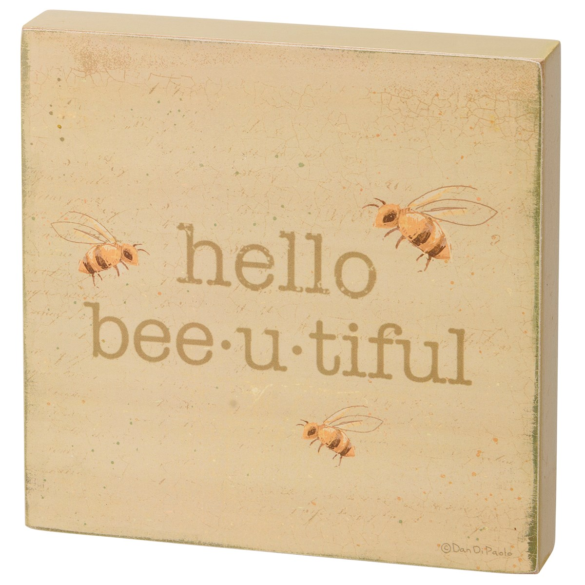 Set of 3 Beeutiful Bee and Flowers Block Signs