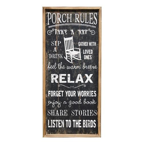 💙 Porch Rules - 31" Large Wooden Slat Sign
