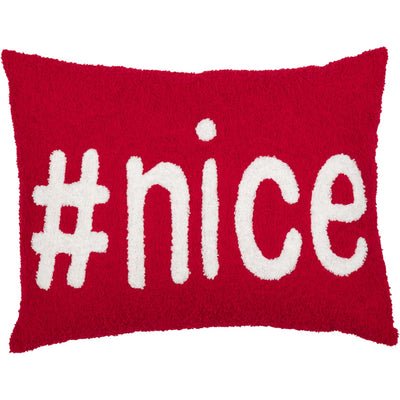 💙 Nice Pillow Hand Hooked Christmas 14" x 18"