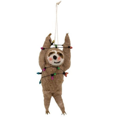 💙 Christmas Party Lights Sloth Ornament