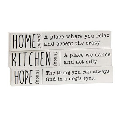 Set of 3 Home Kitchen Hope Definition Mini Sticks