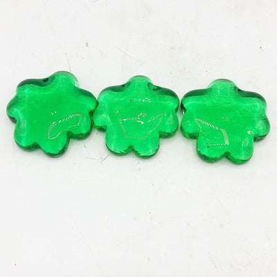 💙 Set of 3 Shamrock Green Glass Decorations