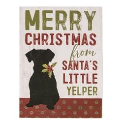 💙 Merry Christmas from Santa's Little Yelper 8" H Dog Sign