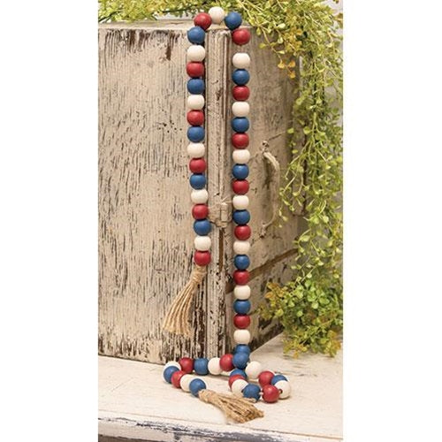 Americana 52" Bead Garland Red White and Blue